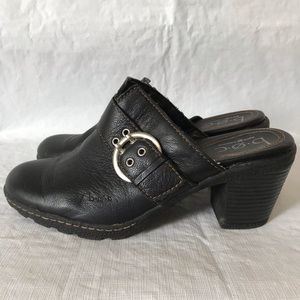 Boc Black Leather Mules